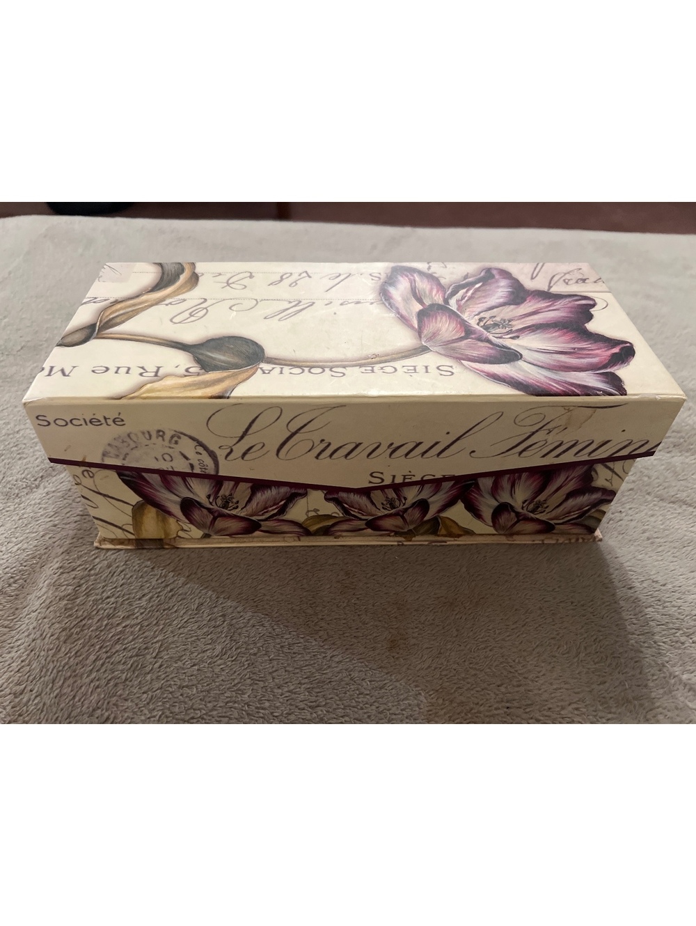 Decorative Floral Storage Basket Box with Lid
